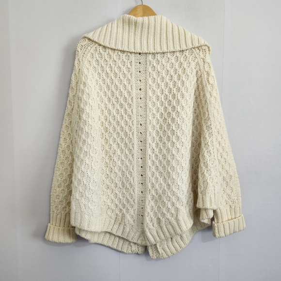 La Redoute Ivory Wool Blend Poncho Cardigan Size 4-8 - Picture 5 of 8